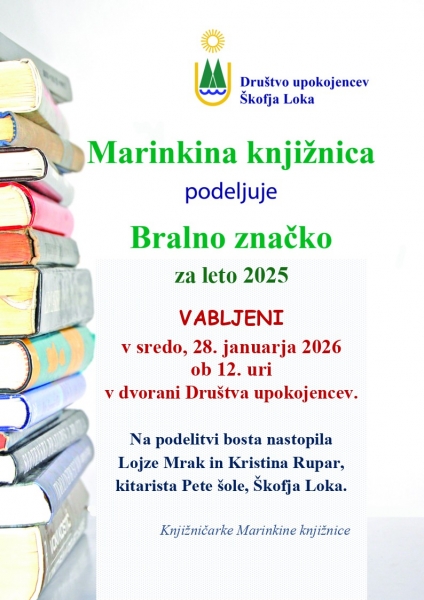 Podelitev bralne značke za leto 2025